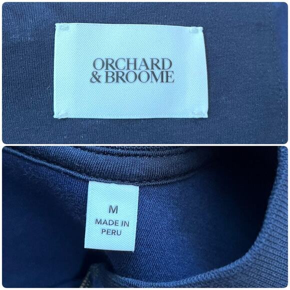 Orchard & Broome Men’s Blue Full Zip Pocket Sweater Bomber Size Medium - Picture 6 of 7